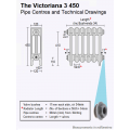 Victoriana 3 Cast Iron Radiator - 26 Section, 450H x 1599mm Victoriana 3 Cast Iron Radiator - 26 Section, 450H x 1599mm