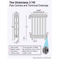 Victoriana 3 Cast Iron Radiator - 17 Section, 745H x 1078mm Victoriana 3 Cast Iron Radiator - 17 Section, 745H x 1078mm