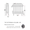 Victoriana 4 460 Cast Iron Radiator - 15 Section, 460H x 945mm