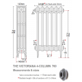 Victoriana 4 760 Cast Iron Radiator - 40 Section, 760H x 2478mm Victoriana 4 760 Cast Iron Radiator - 40 Section, 760H x 2478mm