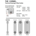 Cornel Vertical 3-Column Radiator, 1800H x 519mm Cornel Vertical 3-Column Radiator, 1800H x 519mm