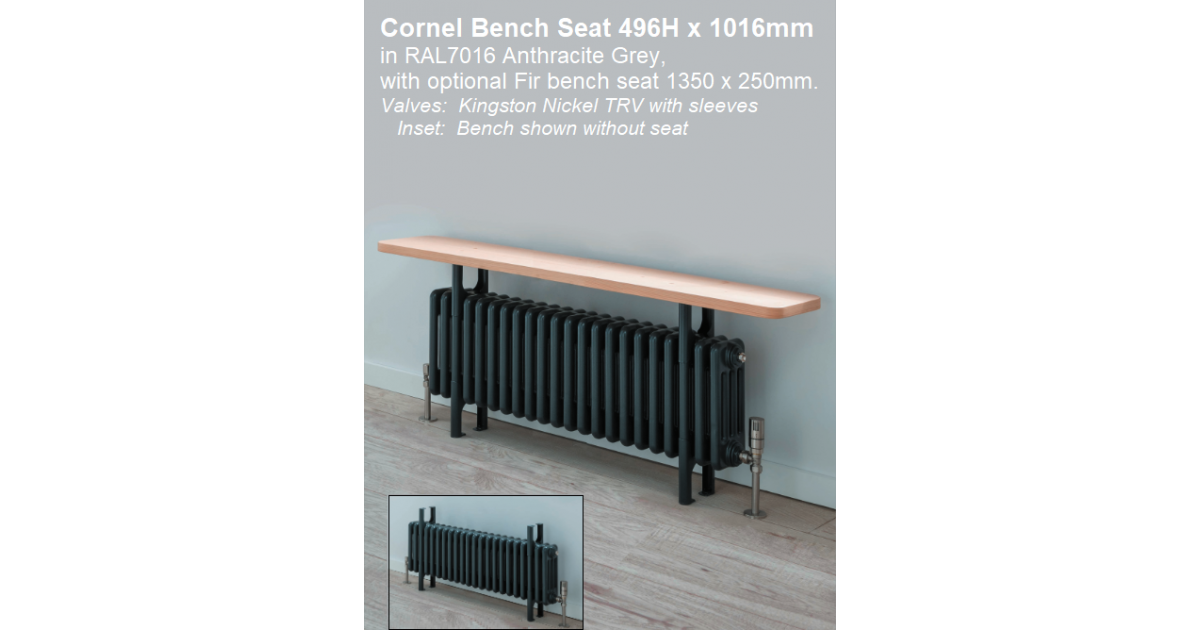 Cornel heated Bench radiator 496 x 476 from Budget Radiators.