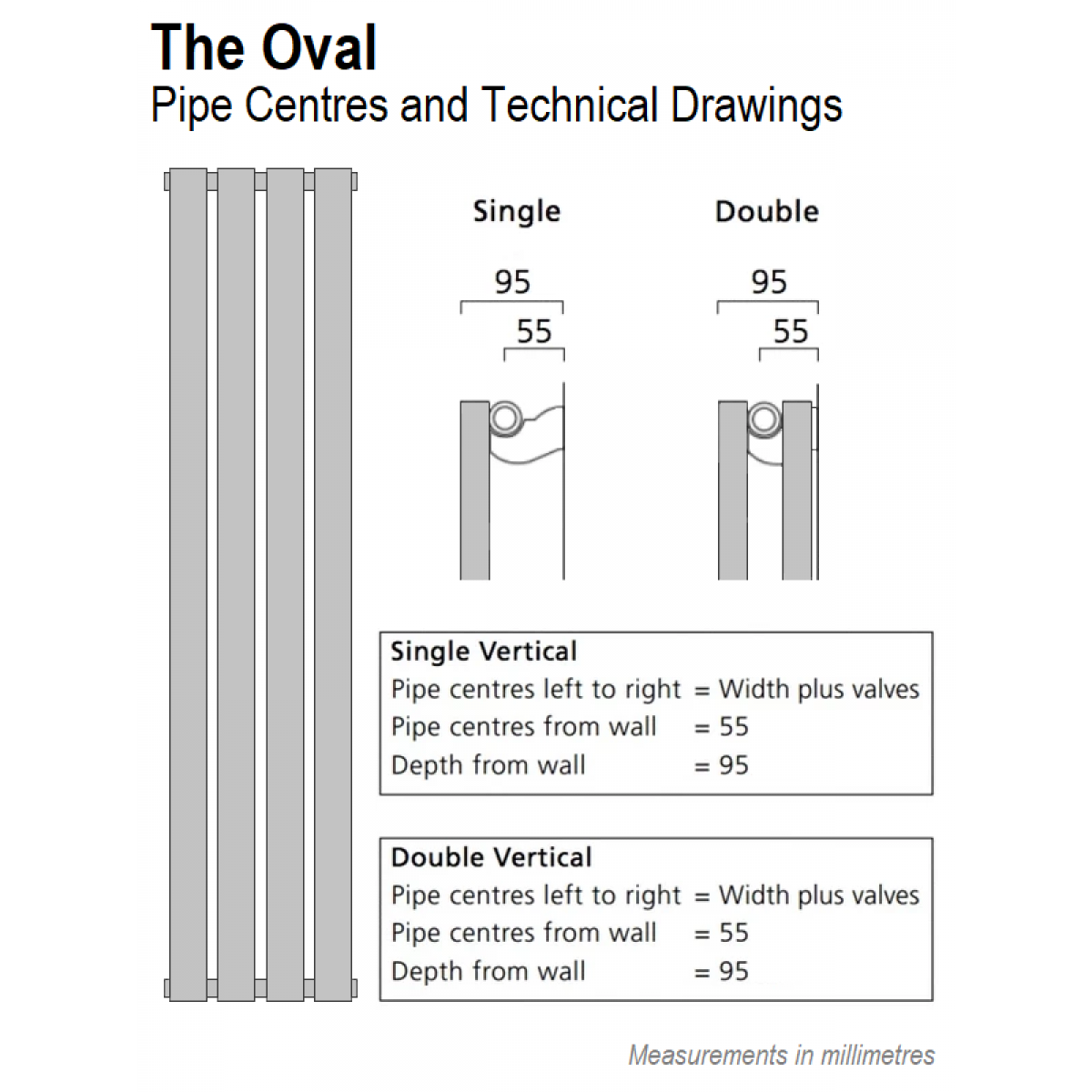 Oval MTO Single Vertical 1220 x 540