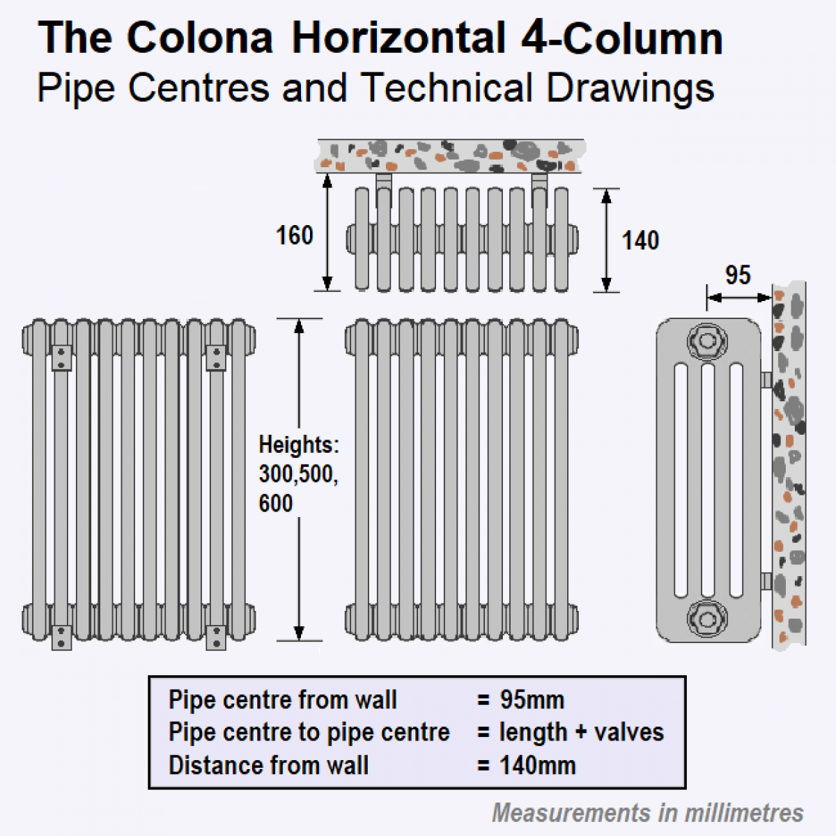 Colona 4-Column Radiator 300 x 1010
