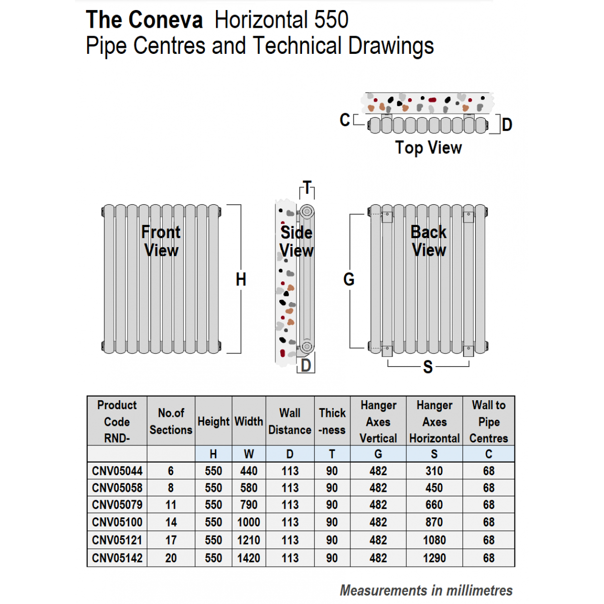 Coneva Horizontal 550 x 580