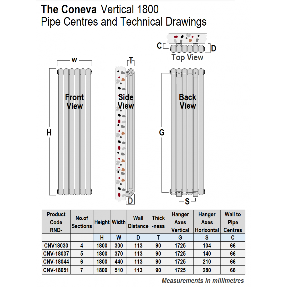 Coneva Vertical 1800 x 510