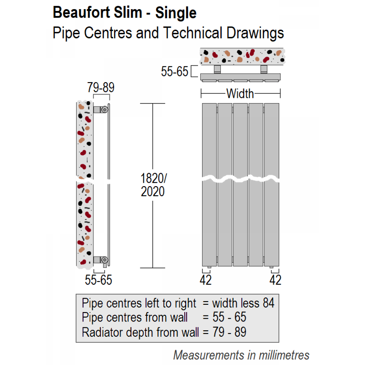 Beaufort Slim Single 1820 x 464