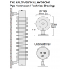 Halo Vertical Hydronic - Chrome, 1500 x 155