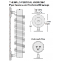 Halo Vertical Hydronic - Chrome, 2000 x 155 Halo Vertical Hydronic - Chrome, 2000 x 155