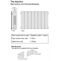 The Alprimo: Our Own Brand Flat-top Aluminium Radiator, 590H x 340mm (4 Sections) 