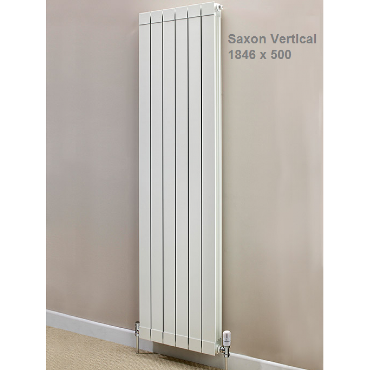 Saxon Vertical Aluminium Radiator - 1446 x 260mm