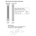 Saxon Vertical Aluminium Radiator - 1446 x 260mm