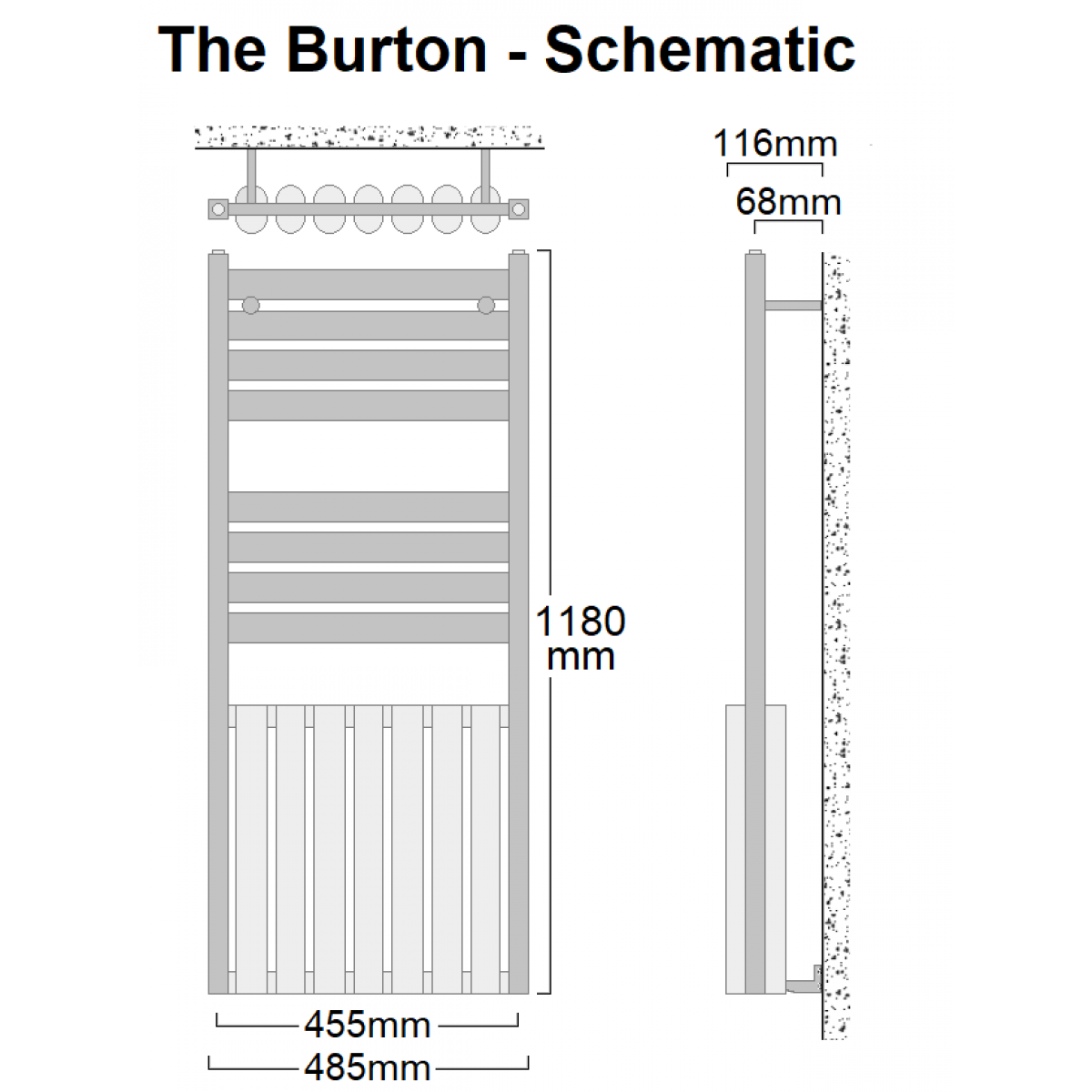 Burton Towel Radiator 485 x 1180