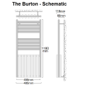 Burton Towel Radiator 485 x 1180