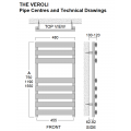 Veroli Aluminium Towel Rail 750 x 480 Veroli Aluminium Towel Rail 750 x 480