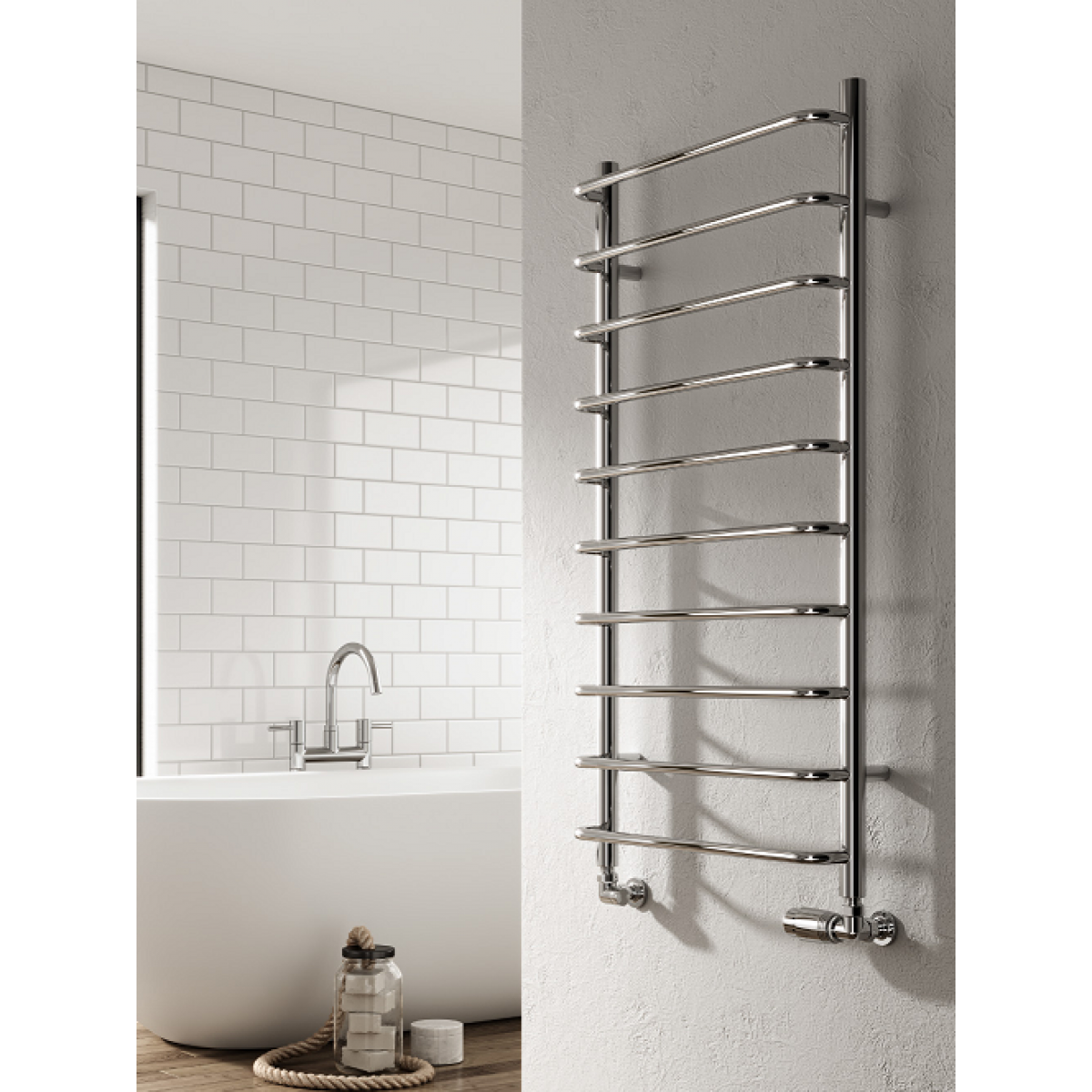 Aliano Towel Rail 500 x 500, Chrome
