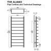 Aliano Towel Rail 1000 x 500, Chrome