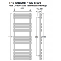 Arbori Towel Rail 1130 x 500, Anthracite & White Arbori Towel Rail 1130 x 500, Anthracite & White