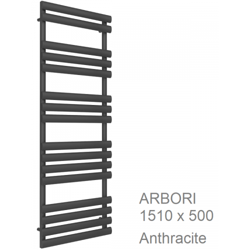 Arbori Towel Rail 1510 x 500, Anthracite & White - The Arbori