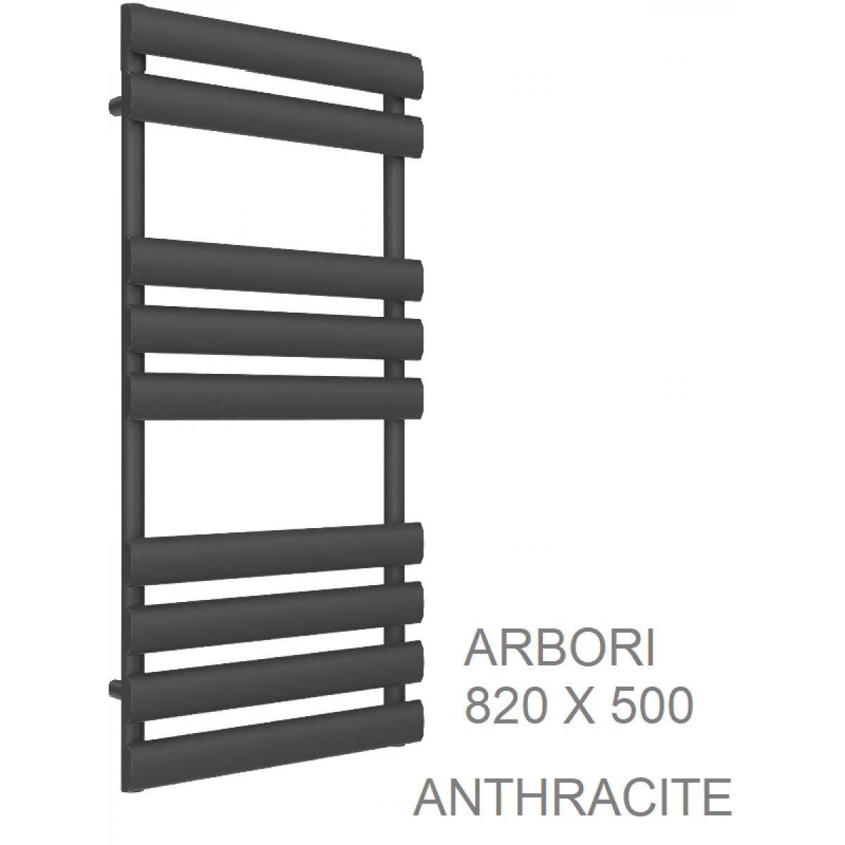 Arbori Towel Rail 820 x 500, Anthracite & White
