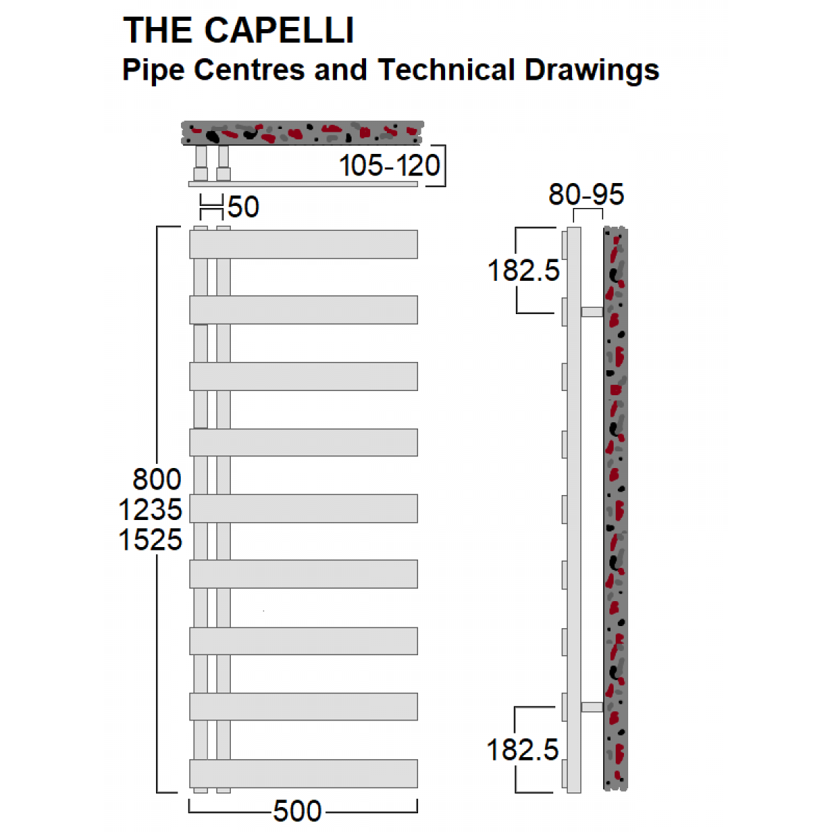 Capelli Stainless Steel Towel Rail 1525 x 500