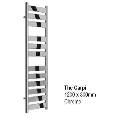 Carpi Towel Rail 1200 x 300, Chrome - Designer Towel Rails