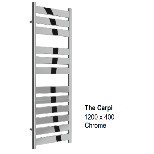 Carpi Towel Rail 1200 x 400, Chrome - Designer Towel Rails