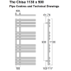 Chisa Towel Rail in 1130 x 500, Chrome