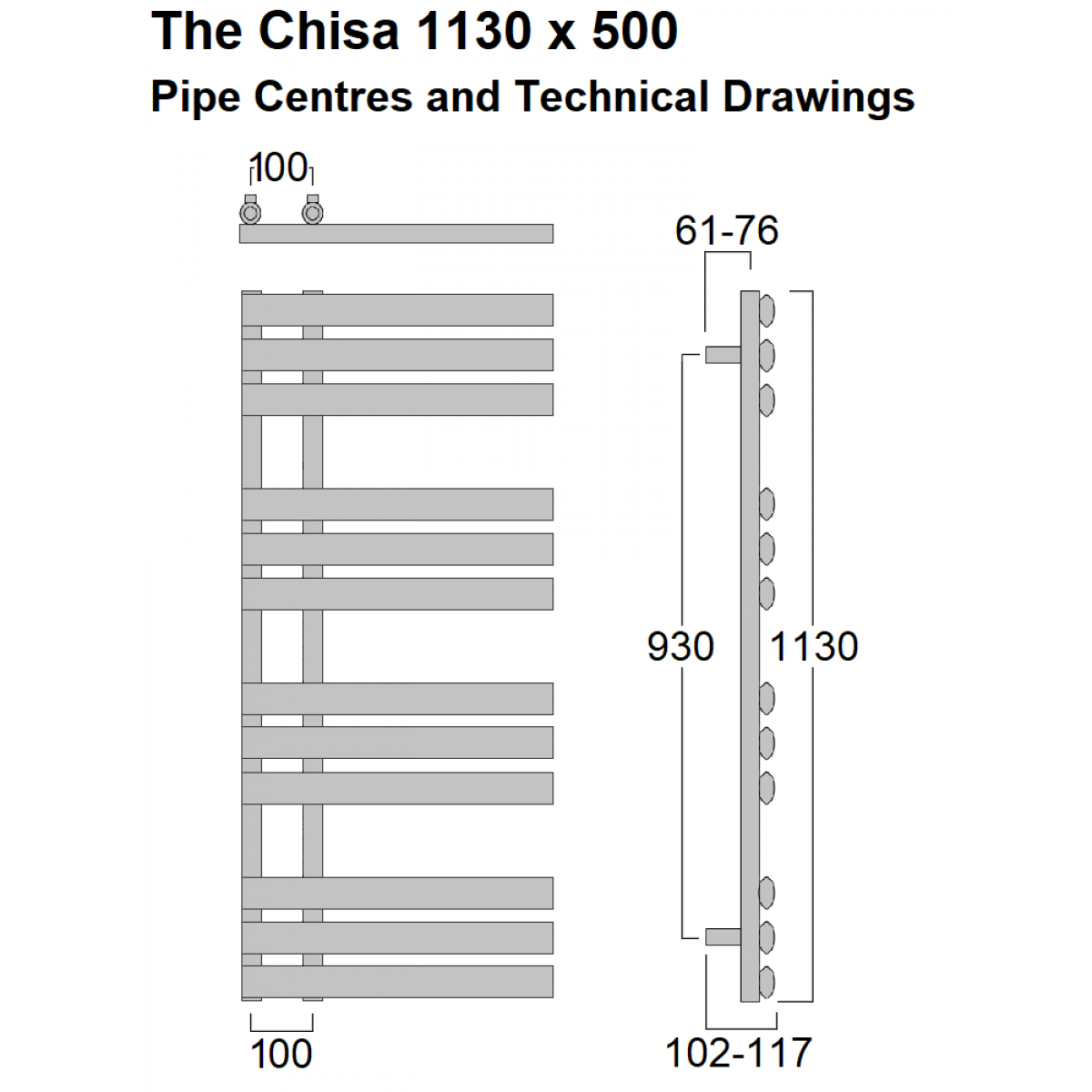 Chisa Towel Rail 1130 x 500