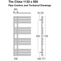 Chisa Towel Rail 1130 x 500