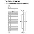 Chisa Towel Rail 820 x 500mm, Chrome Chisa Towel Rail 820 x 500mm, Chrome
