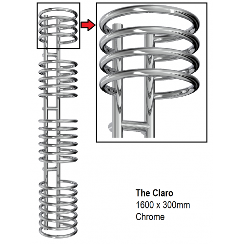 Claro Towel Radiator, 1600 x 300 - The Claro