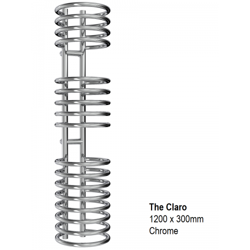 Claro Towel Radiator, 1200 x 300 - The Claro