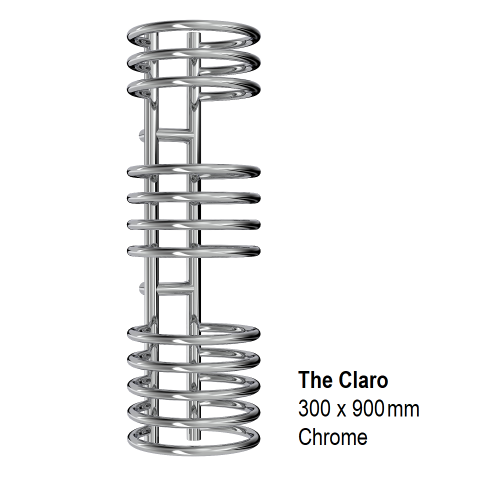 Claro Towel Radiator, 900 x 300 - The Claro