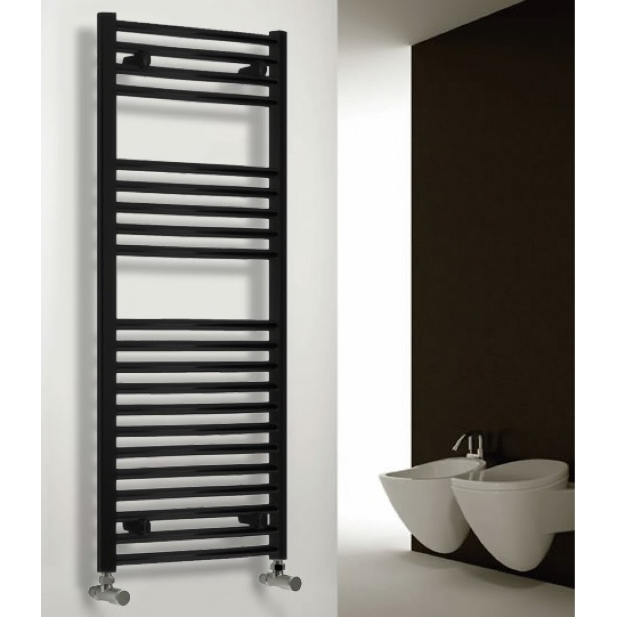 Diva Flat Towel Rail 1800 x 400, Black