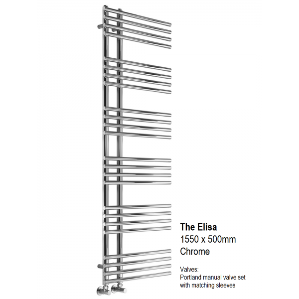 Elisa Towel Rail 1550 x 500, Chrome Elisa Towel Rail 1550 x 500, Chrome