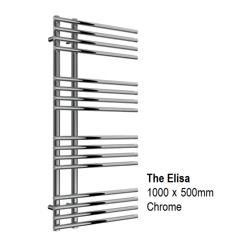 Elisa Towel Rail 1000 x 500, Black - Designer Towel Rails