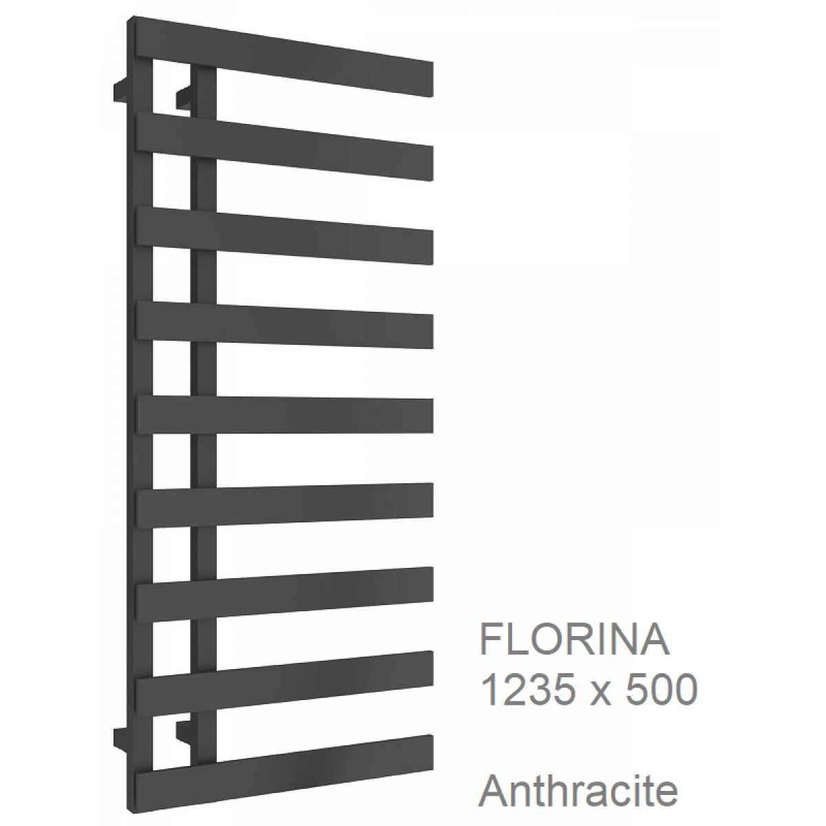 Reina Florina Anthracite Towel Rail 800mm x 500mm