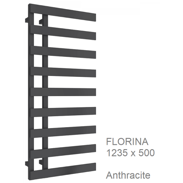 Reina Florina Anthracite Towel Rail 1235mm x 500mm Reina Florina Anthracite Towel Rail 1235mm x 500mm