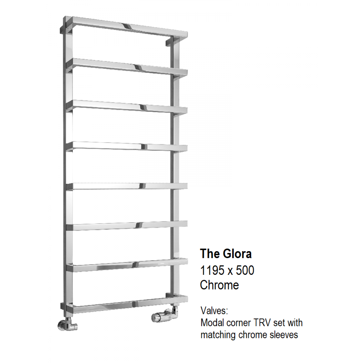 Reina Glora Chrome, 1195 x 500mm