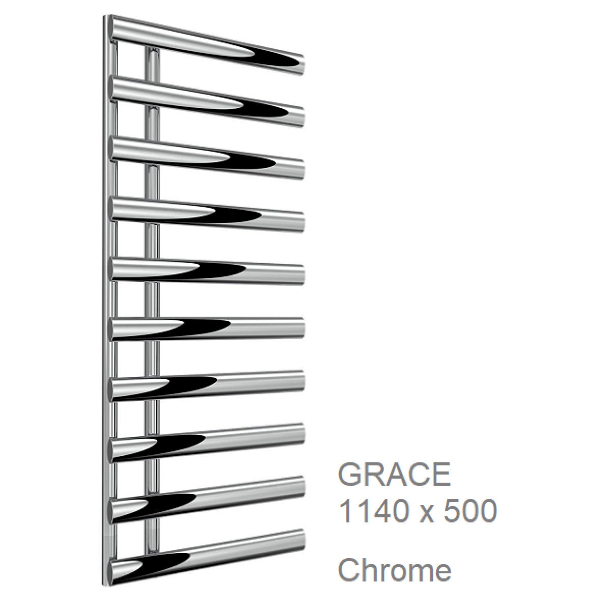 Reina Grace Towel Rail in Anthracite & White - 780 x 500mm