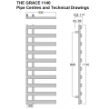 Reina Grace Towel Rail in Chrome - 1140 x 500mm Reina Grace Towel Rail in Chrome - 1140 x 500mm