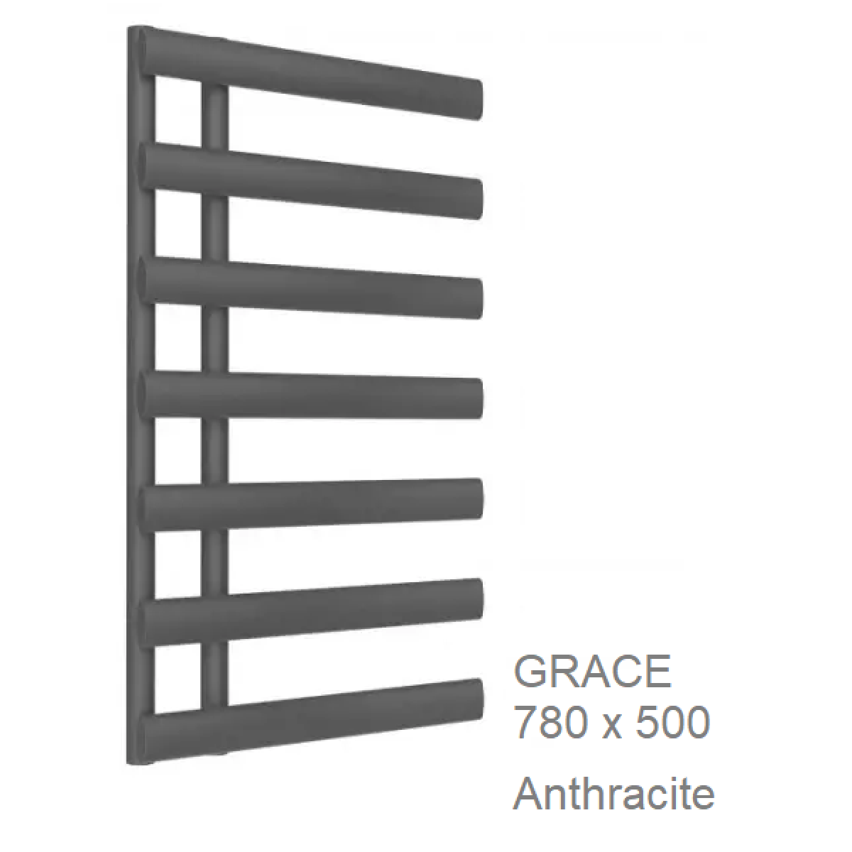 Reina Grace Towel Rail in Anthracite & White - 780 x 500mm