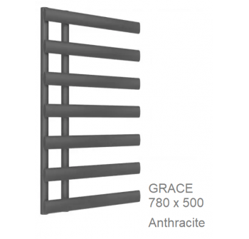 Reina Grace Towel Rail in Anthracite & White - 780 x 500mm