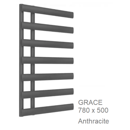 Reina Grace Towel Rail in Anthracite & White - 1140 x 500mm - The Grace