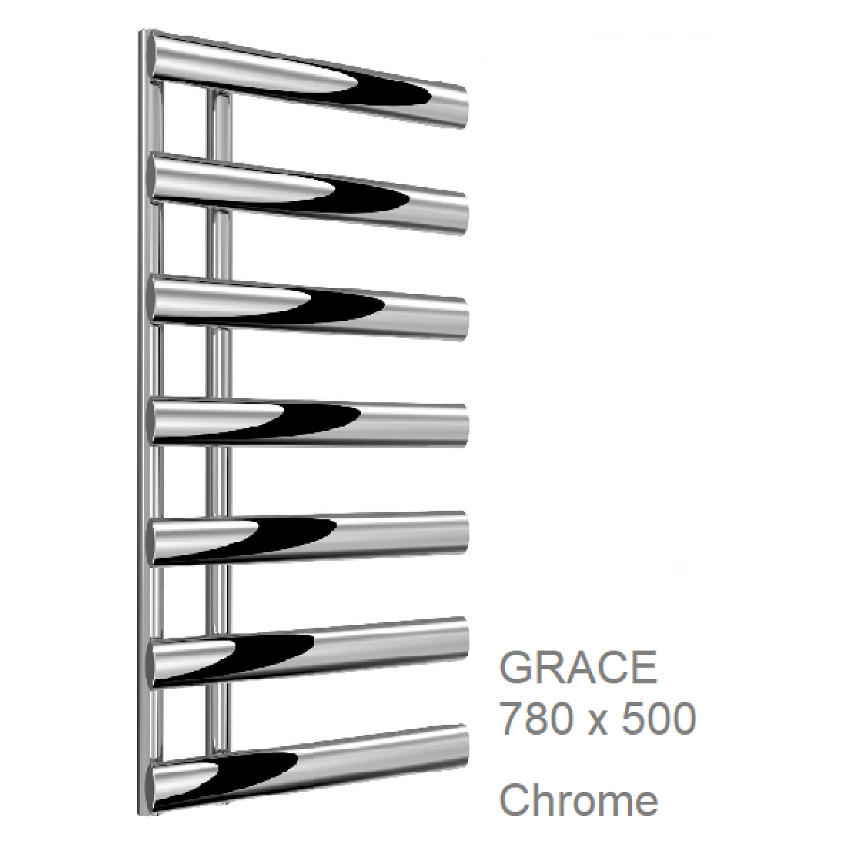 Reina Grace Towel Rail in Anthracite & White - 780 x 500mm