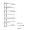 Reina Grace Towel Rail in Anthracite & White - 1140 x 500mm