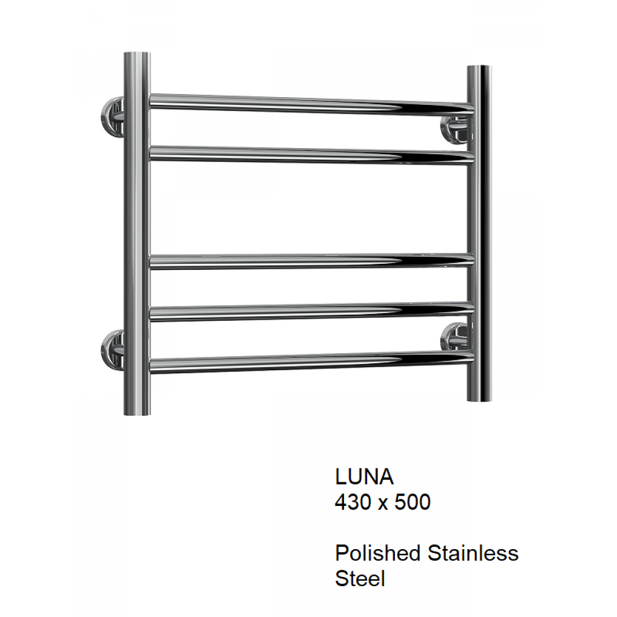 Reina Luna Flat Stainless Steel Towel Rail 430 x 500