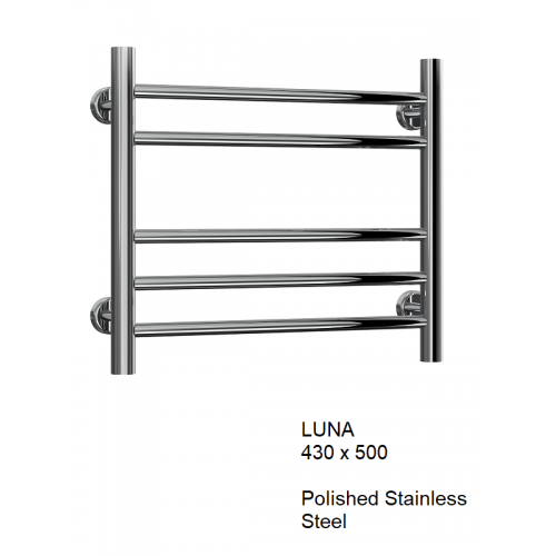 Reina Luna Flat Stainless Steel Towel Rail 430 x 500 - The Luna Flat