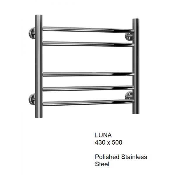 Reina Luna Flat Stainless Steel Towel Rail 430 x 500